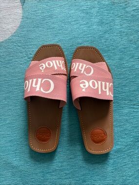 Chloe Wooden Sandals in Pink